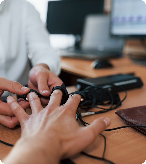 Specific Issue Polygraph Test examination in progress