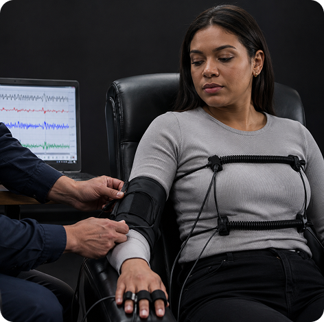 Specific Issue Polygraph Test examination in progress
