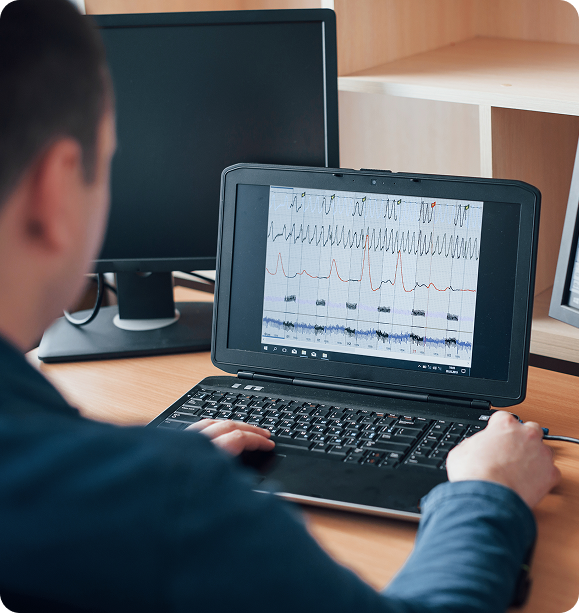 Examinee undergoing a specific issue polygraph test