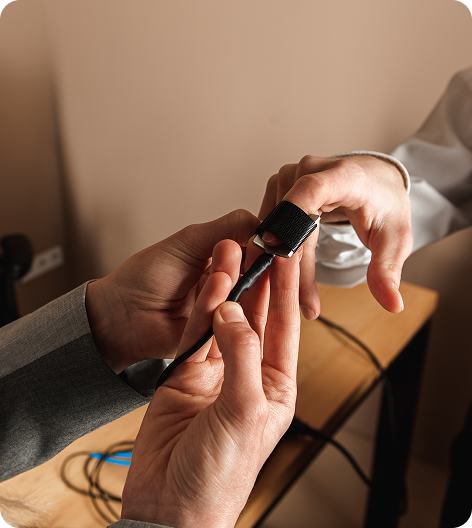 Examinee undergoing a specific issue polygraph test